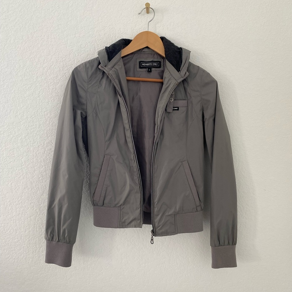 Members Only bomber jacket with hood